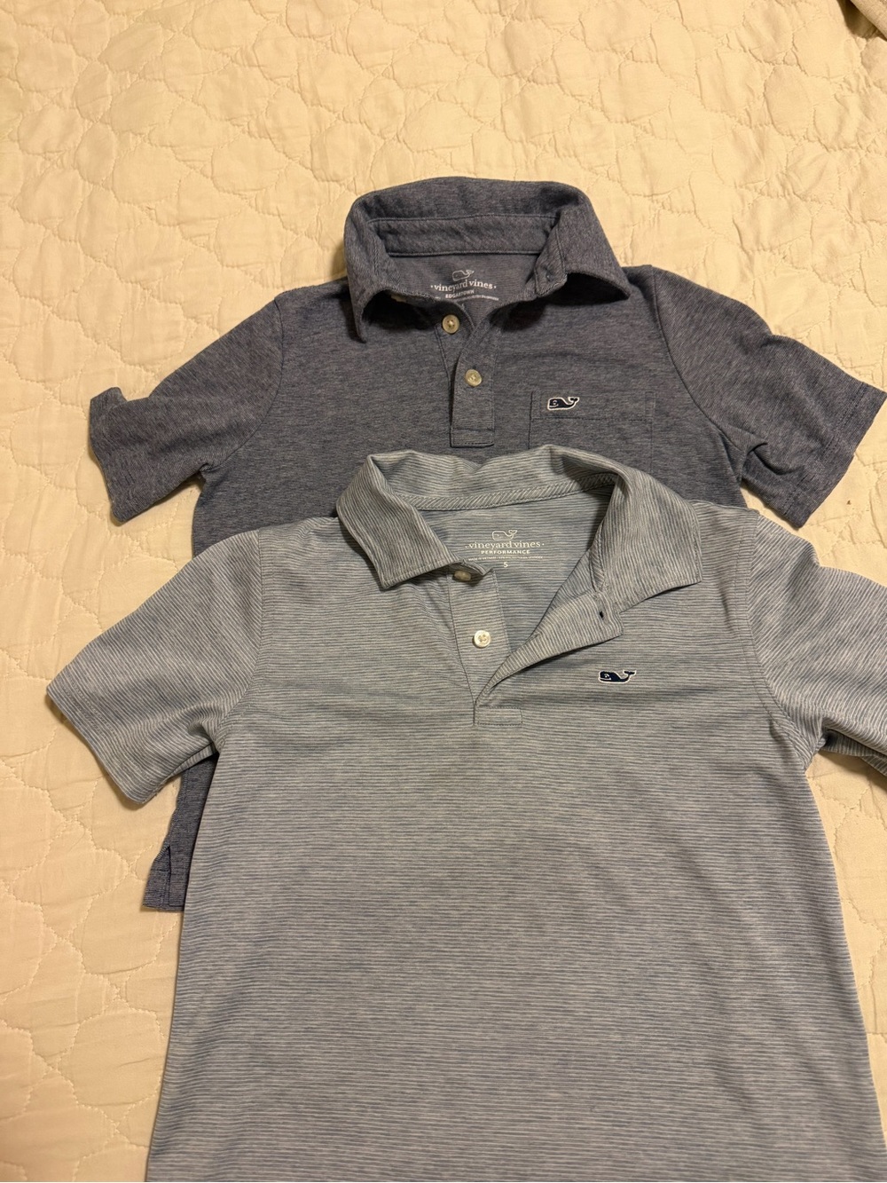 Vineyard Vines Kids Polo Shirts - Light Blue & Navy